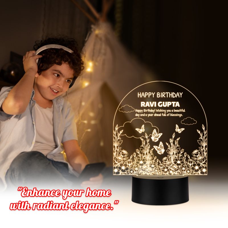 Personalized Happy Birthday Night Lamp with Warm white light Return Birthday Gift for Friend